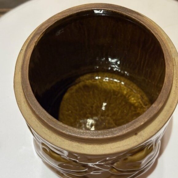 Vintage Sheila Fournier Ceramic Pottery Cannister Panda Bamboo Glazed 4.75" - Picture 8 of 9